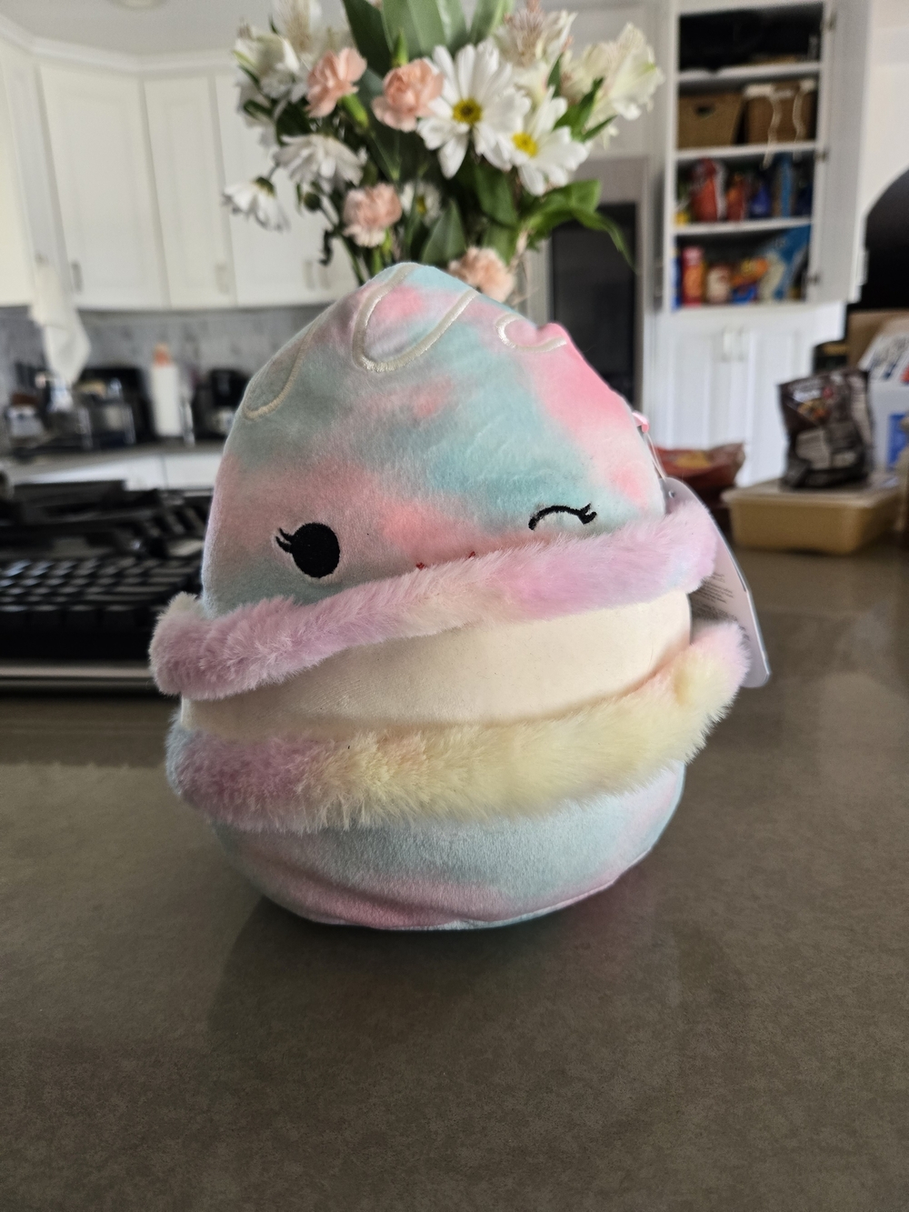 Squishmallows Lizma Pastel Rainbow Plush Macaron Stuffed Toy - Cute Winking Face